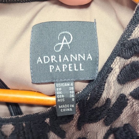 Adrianna Papell Black Lace Shift Dress size 6 - Picture 4 of 4